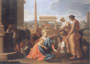 Nicolas Poussin The hl, Famile in Agypten oil painting on canvas